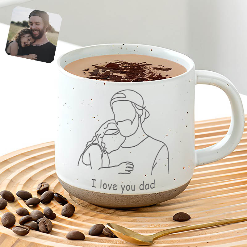 Personalized Ceramic Mug Customized Line Drawing Warm Christmas Gift For Dad