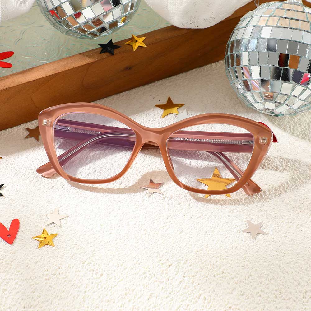 Lunettes de Vue Belloc Cat Eye Marron 