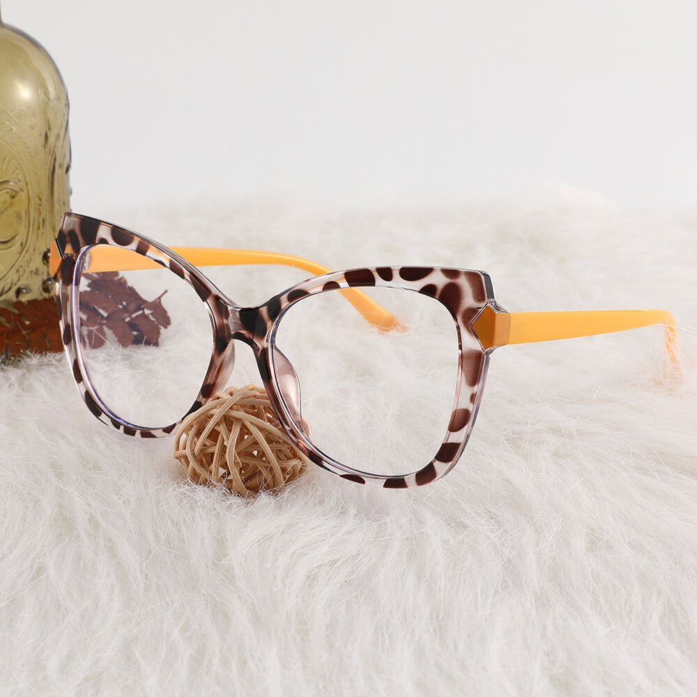 Isabella Cat Eye Leopard Yellow Glasses