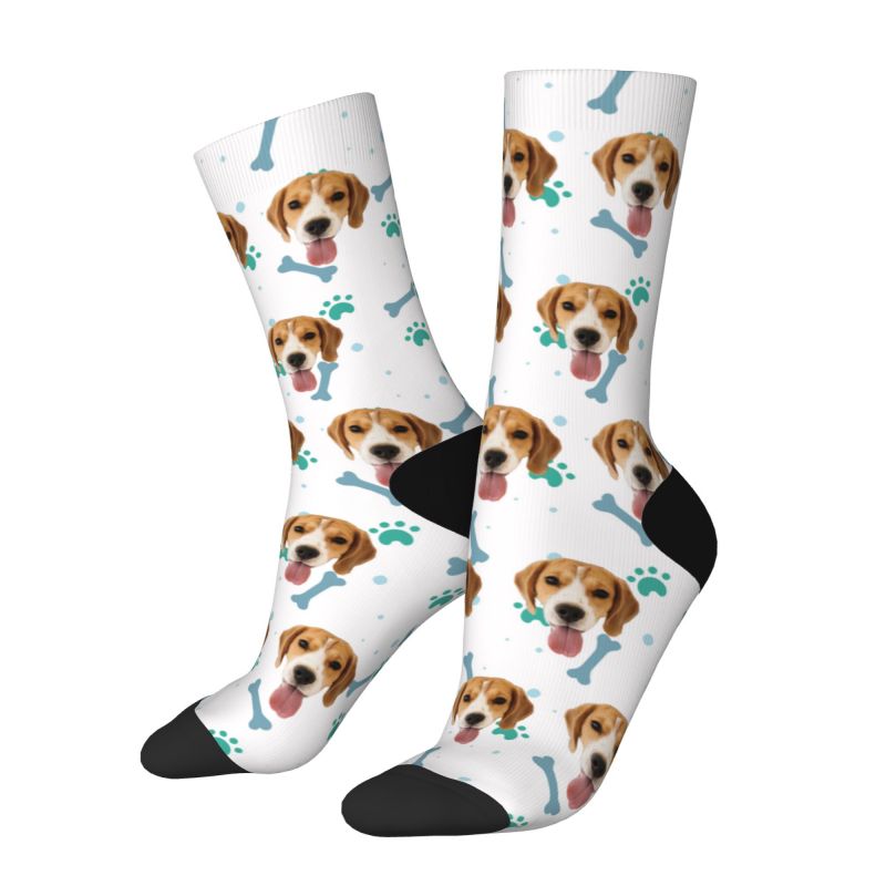 Calzini personalizzati con la stampa di zampe e ossa per gli amanti degli animali domestici