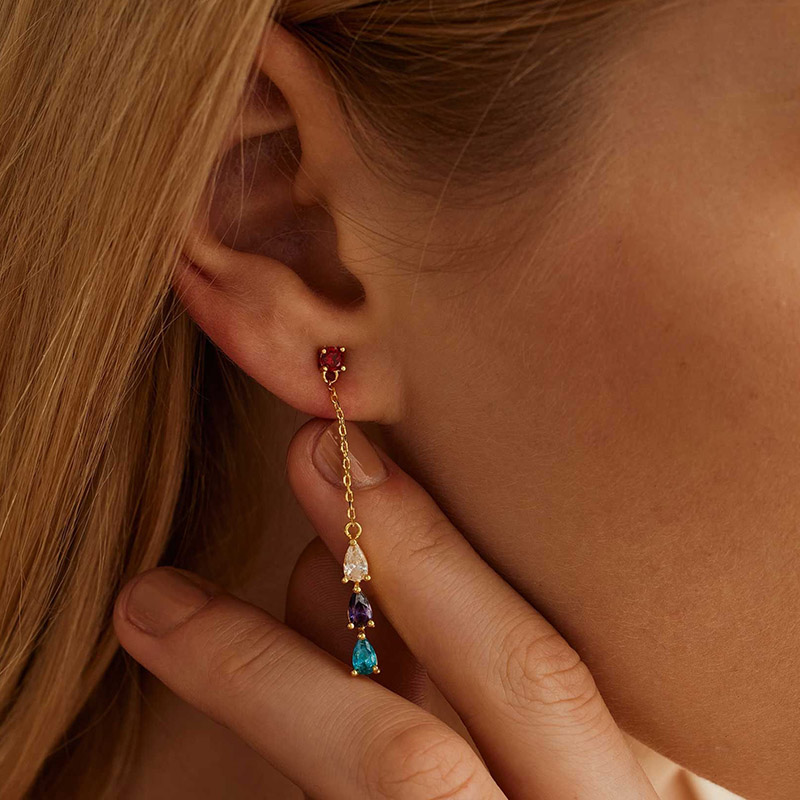 Personalized Birthstone Earrings Special Gift for Grandma