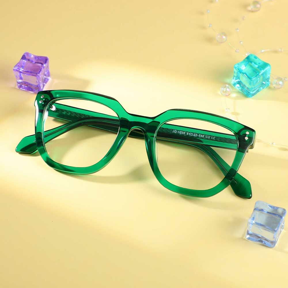 Gustave Quadratische Grüne Brille