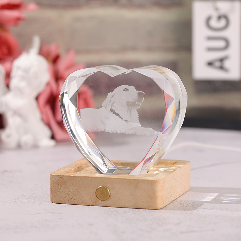 Personalisierte Kristall-Fotorahmen mit Licht Basis Individuelle Fotos für Multi-Anlass Geschenk