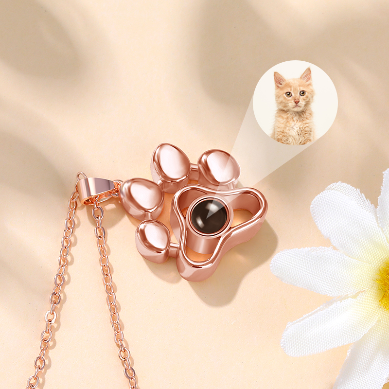 Personalized Photo Projection Necklace - Pet Paw
