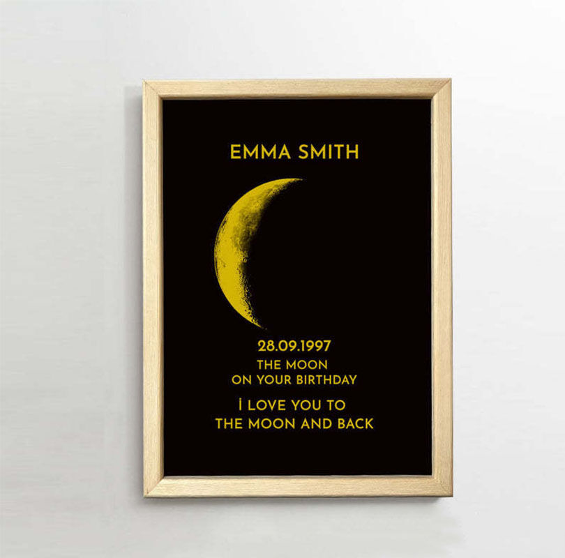 Personalized Moon Phase Photo Frame Warm Gift For Your Love