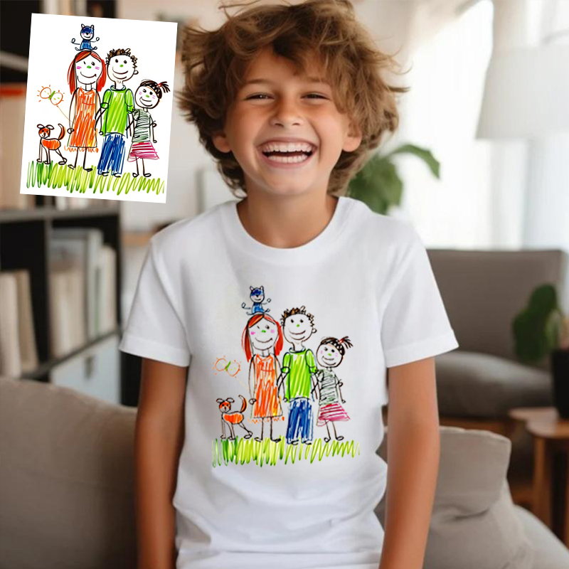 Personalized Children T-Shirt Customized Children's Drawing Cute Gifts For Kids