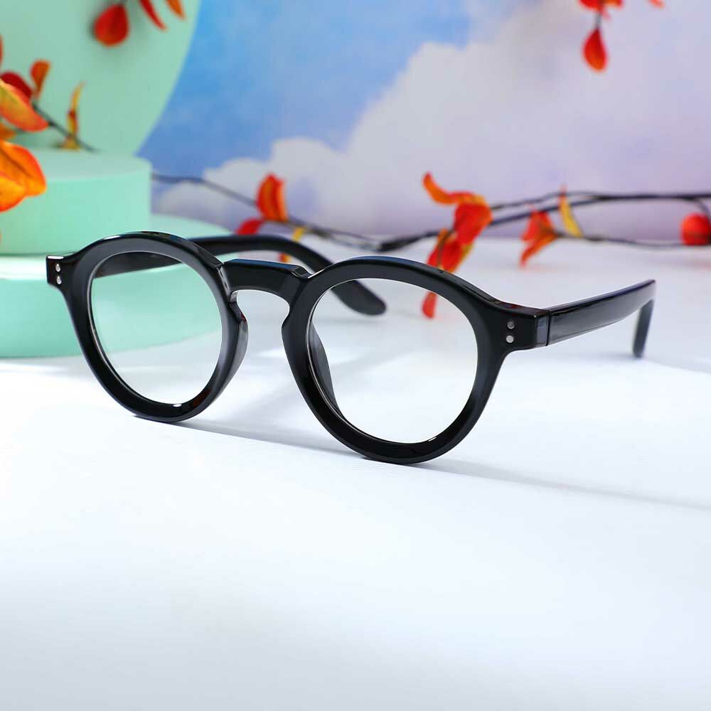 Donahue Runde Schwarze Brille