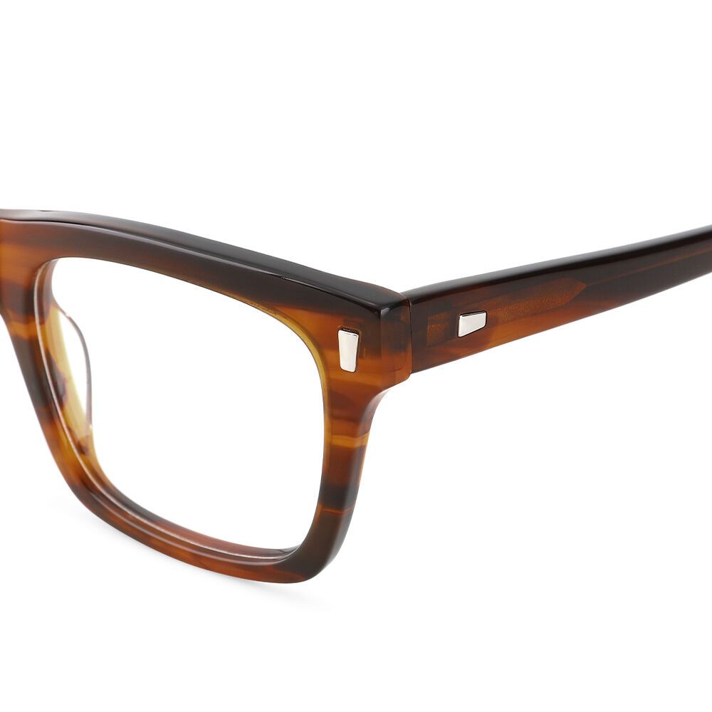 Island Rectangle Brown Glasses