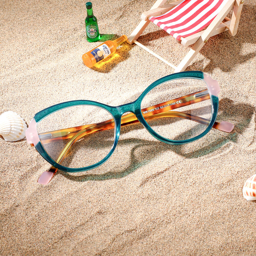 Wallis Cat Eye Green Glasses