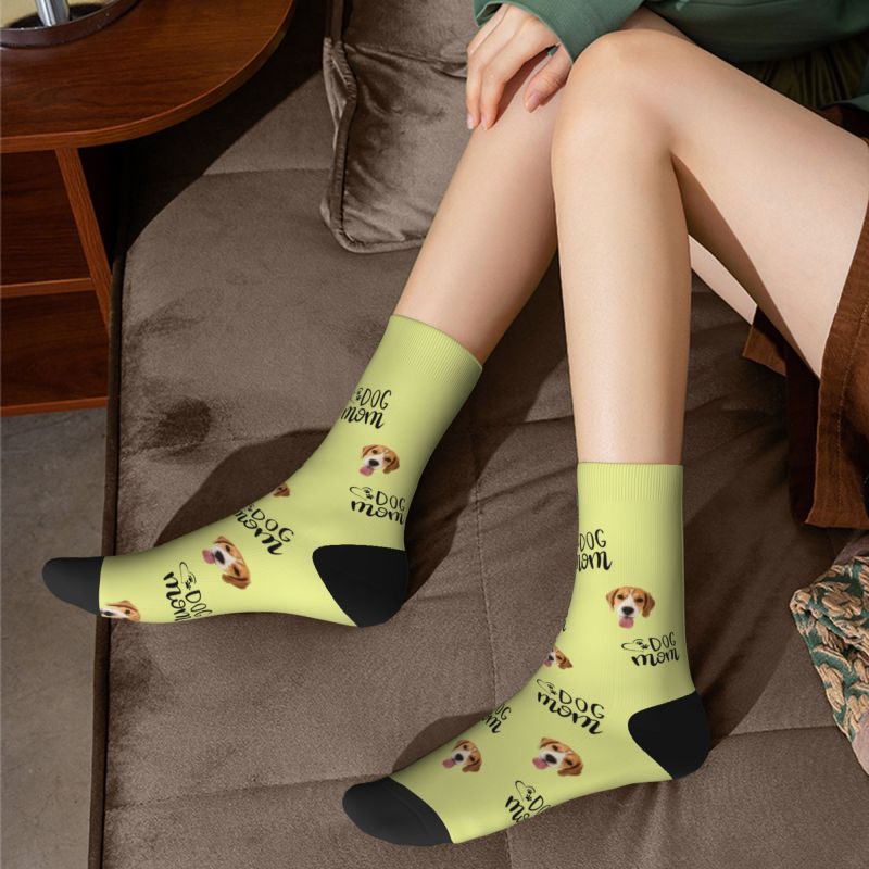 "Dog Mom" Personalized Face Socks are a Gift for Pet Lovers