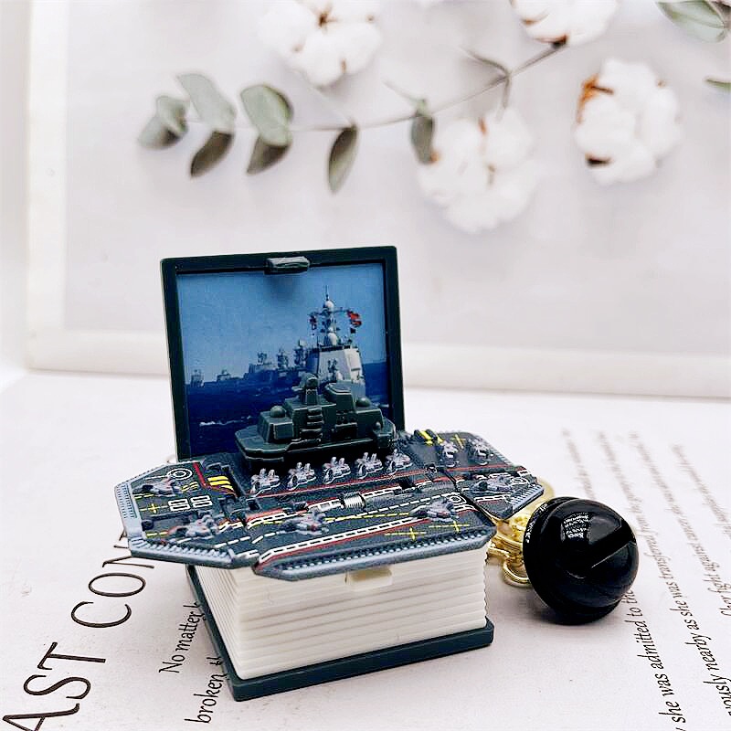 Llavero creativo de mundo de fantasía con libro desplegable en 3D, regalo interesante para amigos.