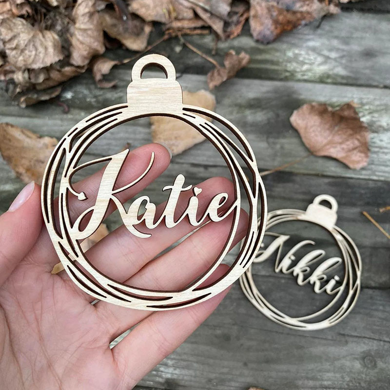 名入れ クリスマスツリー 飾り 木製 オーナメント