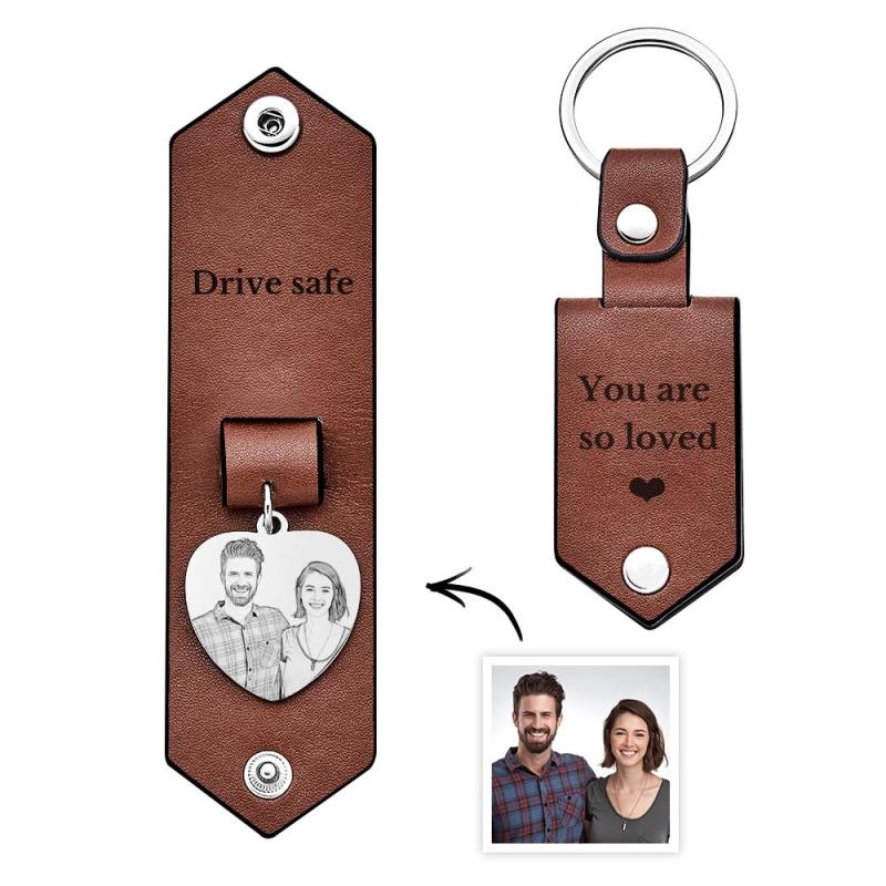 Personalized Photo Keychain With Custom Text For Boyfriend