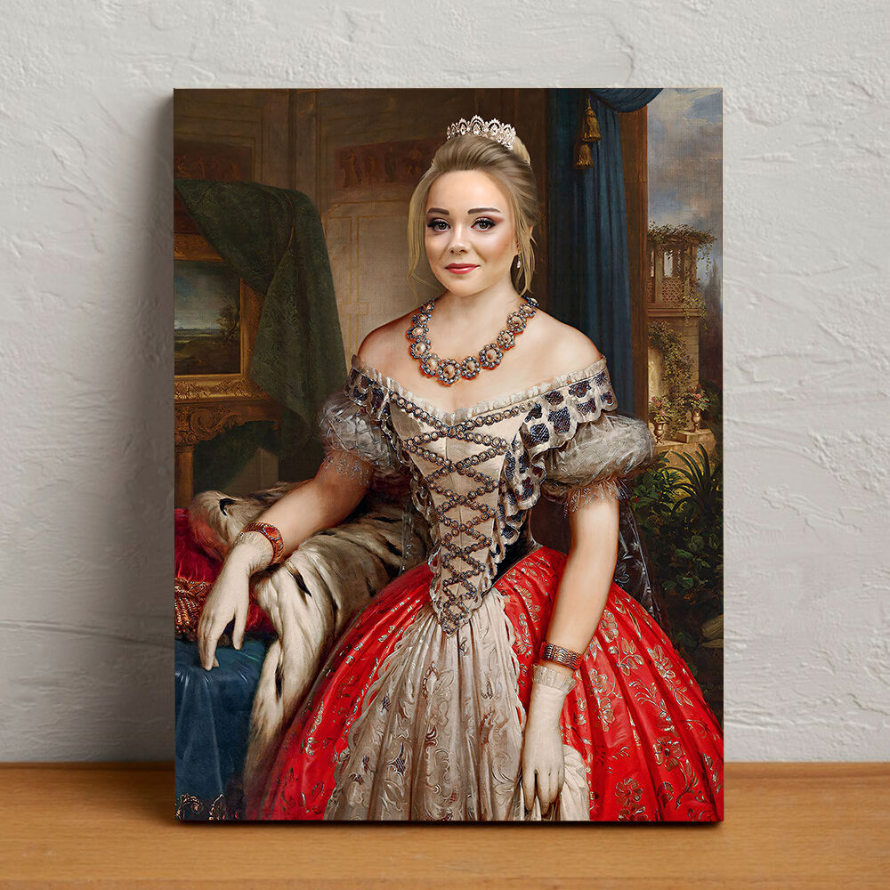 "The Bavarian Queen" Personalized Head Photo Royal Photo Frame for Her