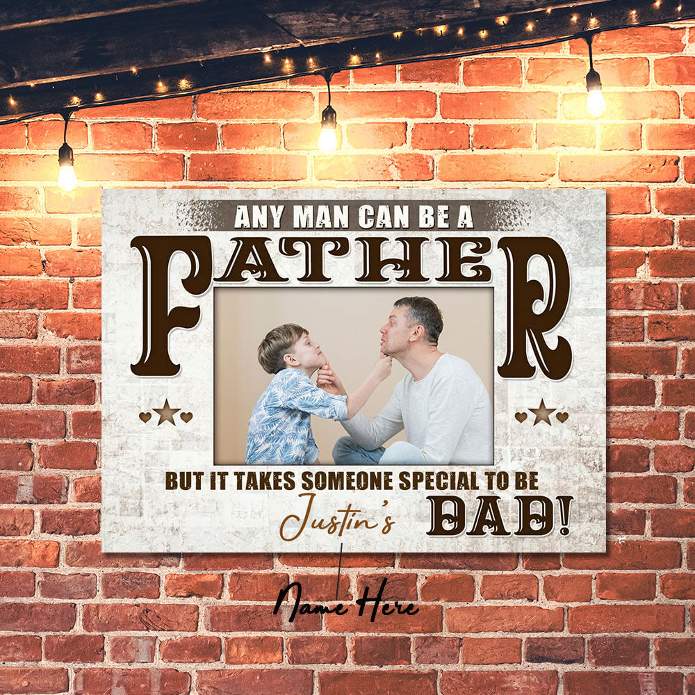 Personalized Picture Canvas Wall Art Cool Present for Father