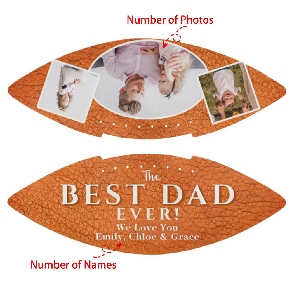 Personalizowana Piłka Nożna z Plisowanym Skórzanym Wzorem, Możliwość Dodania Zdjęć jako Prezent dla Taty