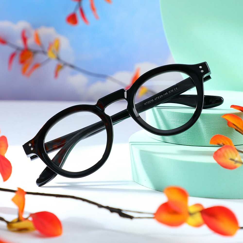 Donahue Runde Schwarze Brille