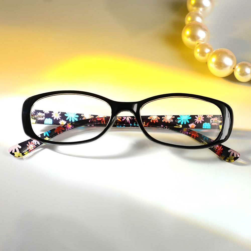 Theresa Rechteckige Schwarze Brille