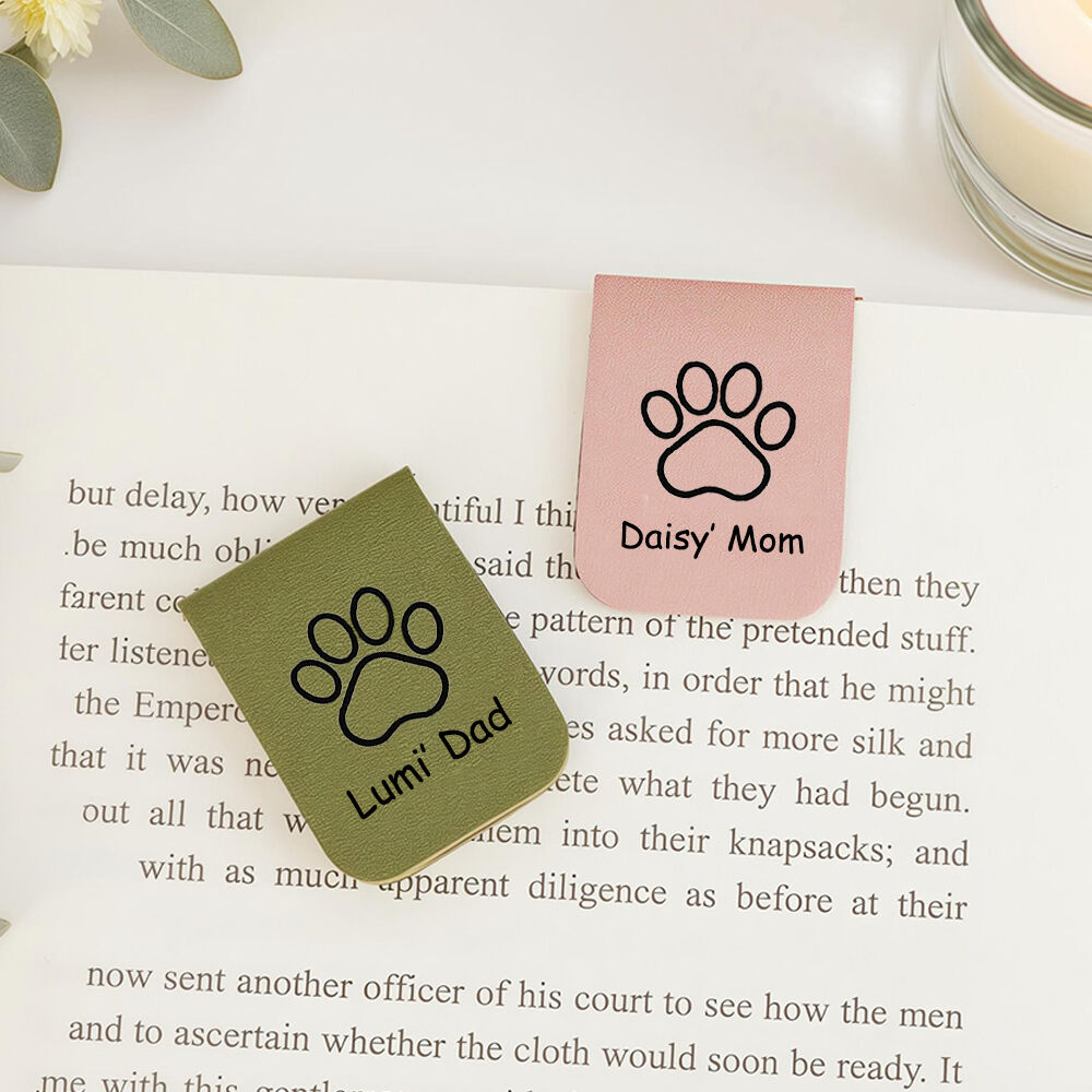 Personalized Name Leather Bookmark Engraved with Your Pet's Name Gift for Pet Owners