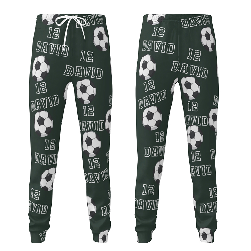 Pantaloni della tuta unisex personalizzati con nome e numero su misura Design calcio Regalo per gli amanti dello sport