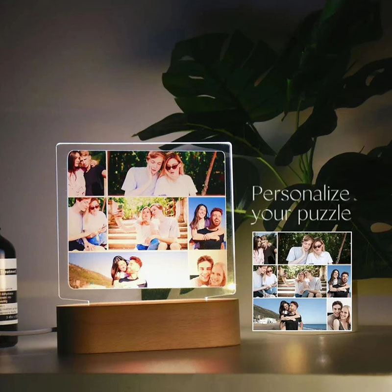 Personalized Photo Acrylic Lamp for Couple