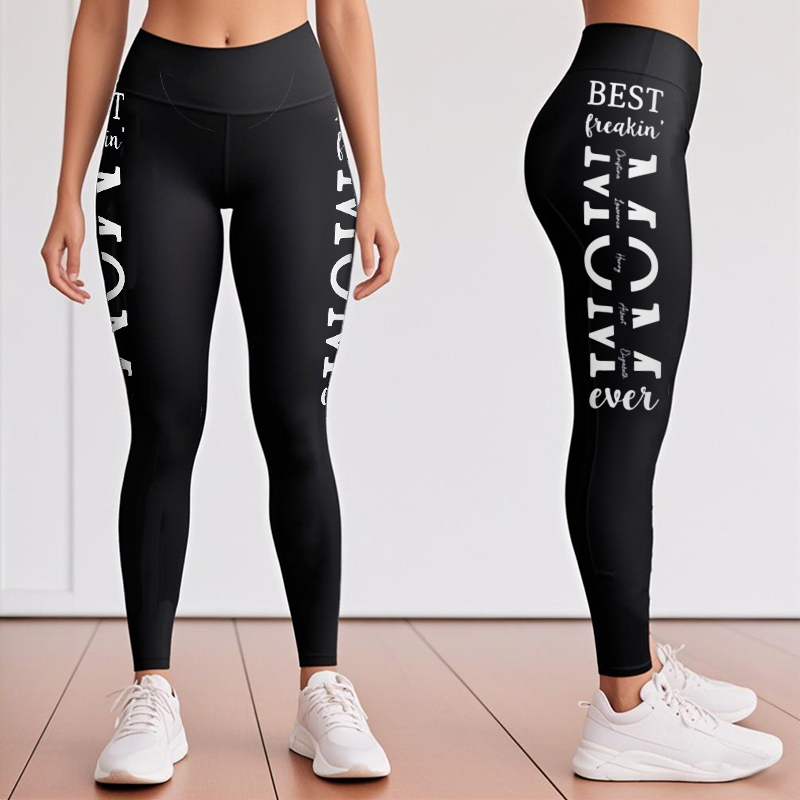 Leggings personalizzati Best Mom Ever con nomi personalizzati Design caldo regalo per la festa della mamma
