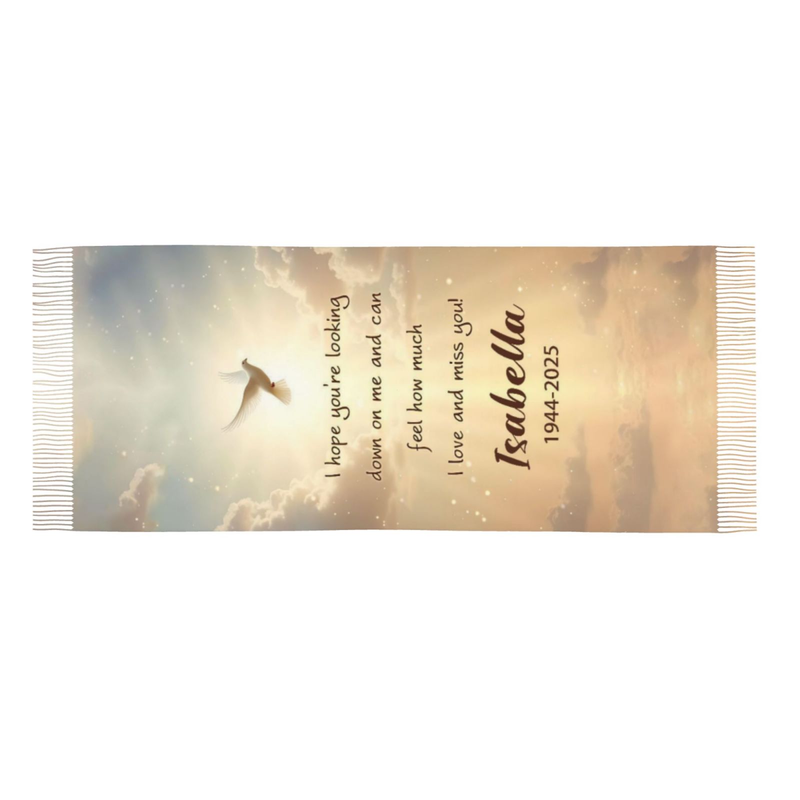 Individuell gestaltete Schals mit Namen Familienerinnerungen Gedenkgeschenke für Familienmitglieder