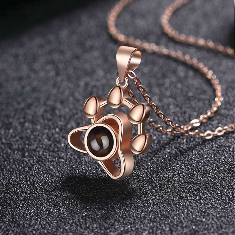 Personalized Photo Projection Necklace - Pet Paw