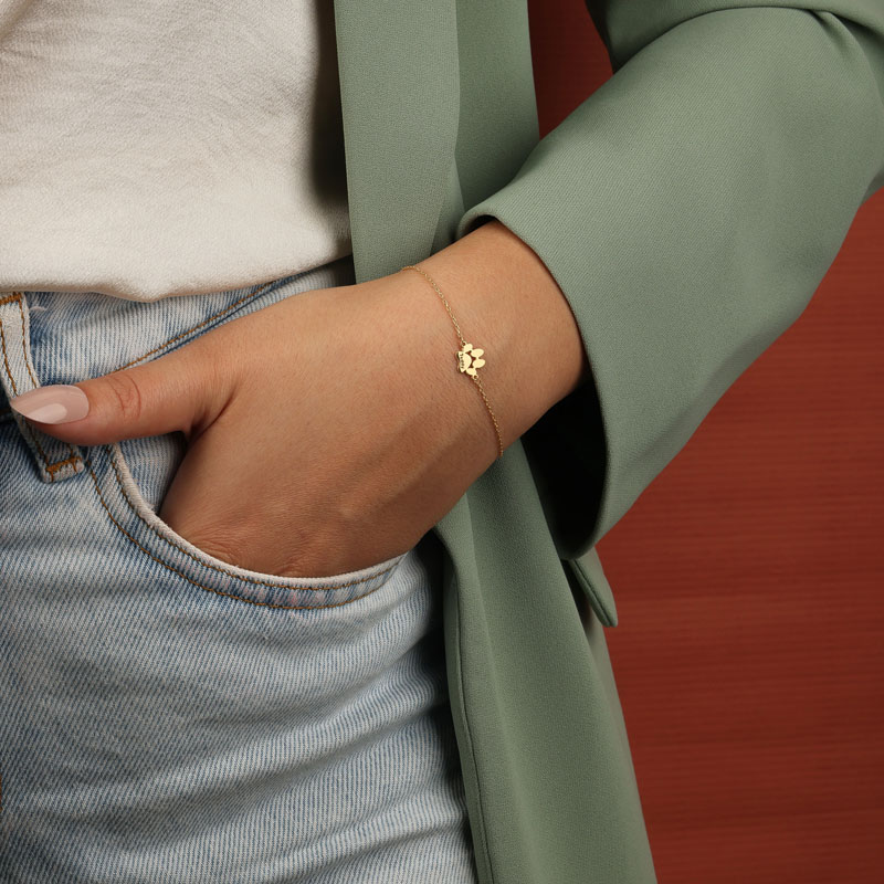 Personalisiertes Armband mit Hundepfote Print Name Niedliches Geschenk für Tierliebhaber