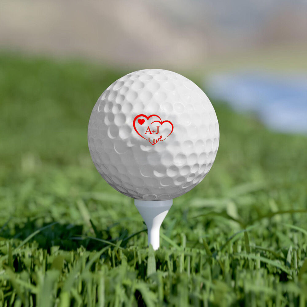 Custom Golf Ball Stamp with Love Heart Pattern Valentine's Day Gift for Couples