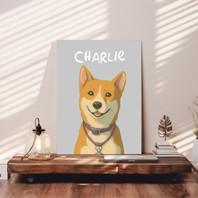 Personalized Picture Canvas Wall Art with Custom Name Best Gift for Pet Lovers