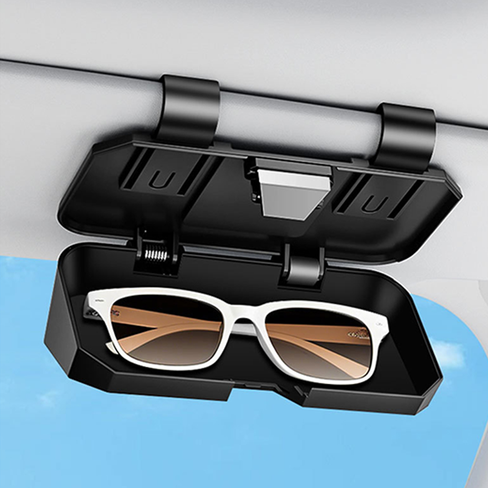 Customized Magnetic Glasses Case Sun Visor Clip Sunglasses Storage Box Gift for Him