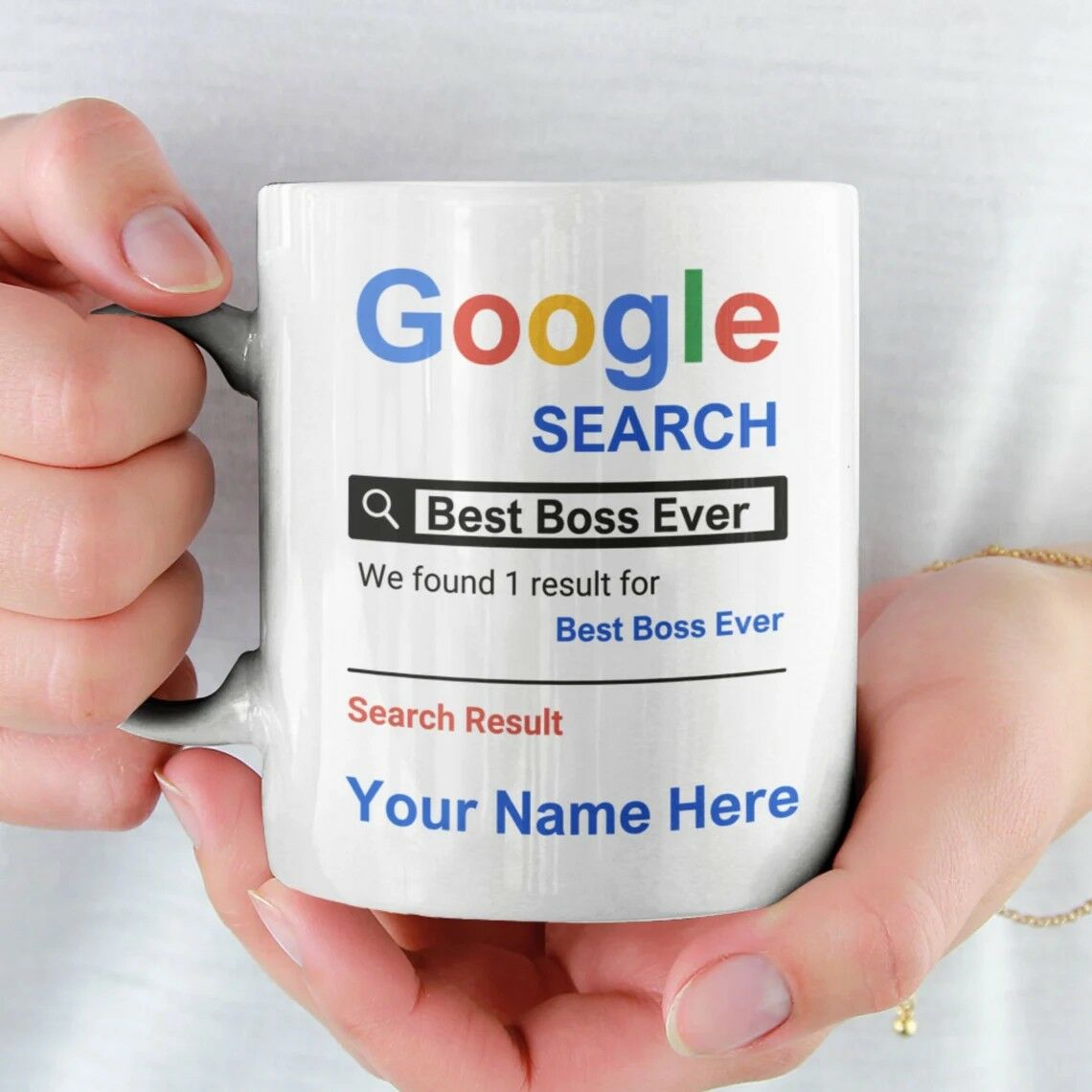 Personalized Search for the Best Boss Ever Custom Name Mug