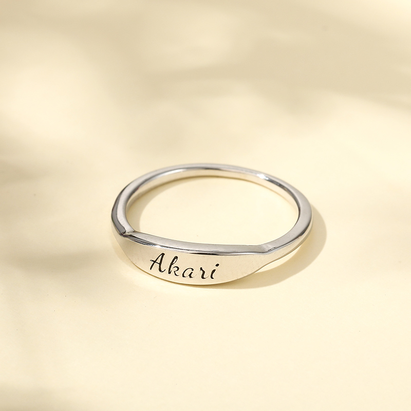 ネーム リング 華奢 重ねづけ