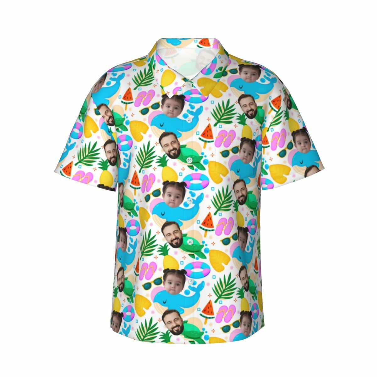 Custom Hawaiian Shirt Personalized Mens Face Shirt for Dad