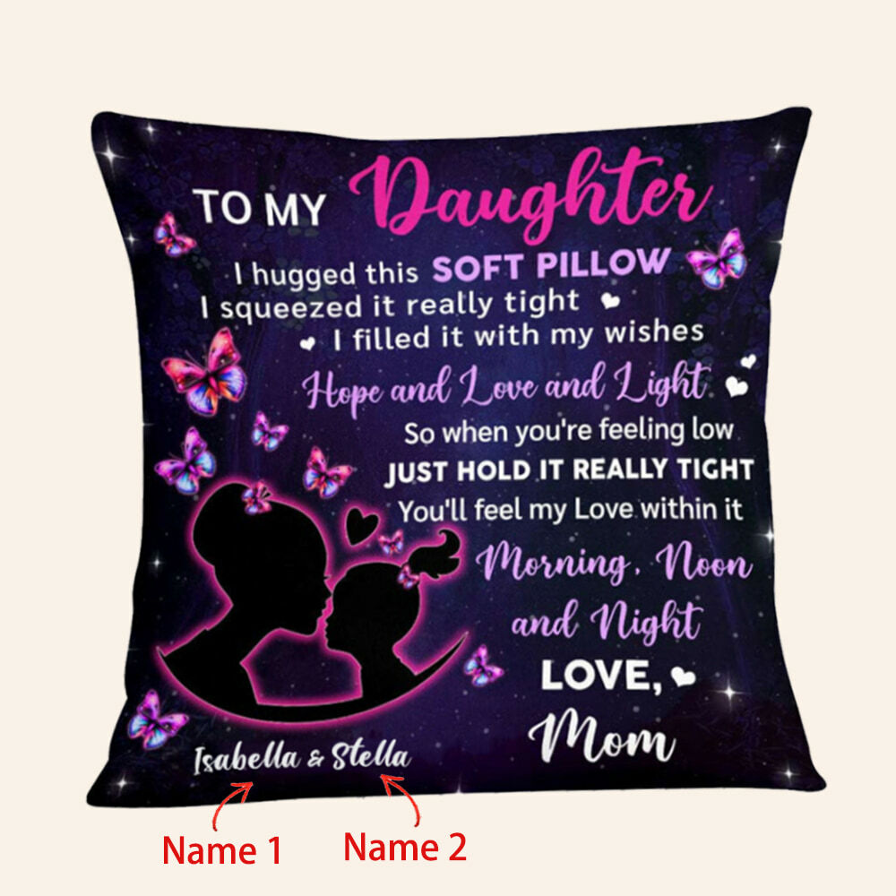Individuelles Kissen "Mama und Tochter" Name hinzufügen Heimdekoration Geschenk für Tochter