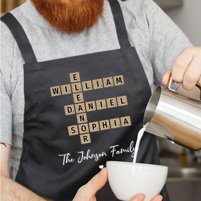 Personalized Name Scrabble Apron Creative Gift for Family