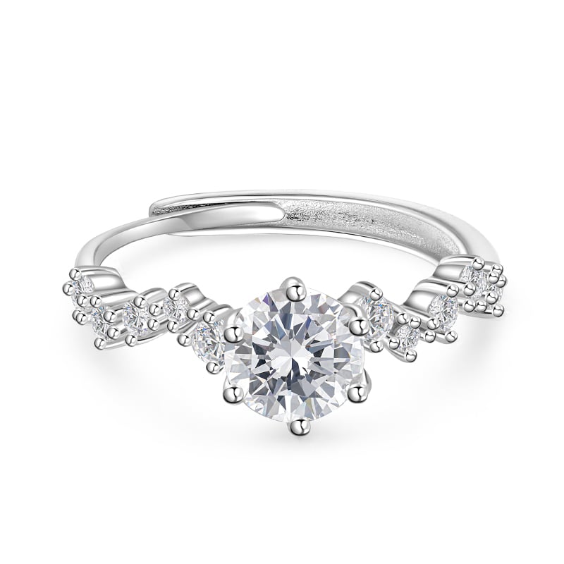 Jeulia Vintage Solitaire Promise Ring Sterling Silver