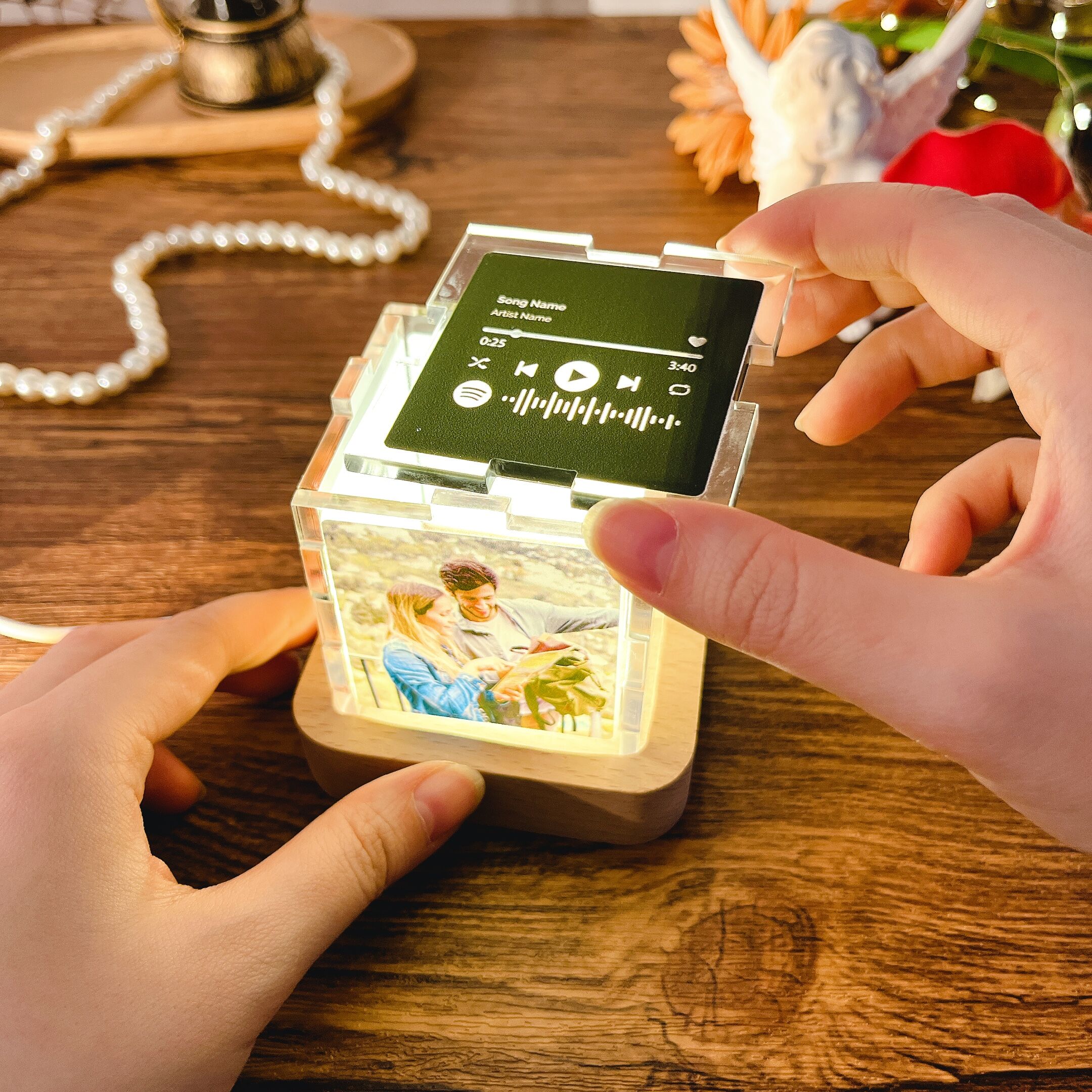 Personalized Spotify Code Acrylic Cube Lamp Creative Gift for Couples