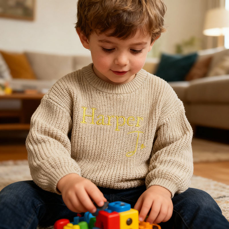 Gepersonaliseerde trui met geborduurde naam Grappig cadeau voor kinderen