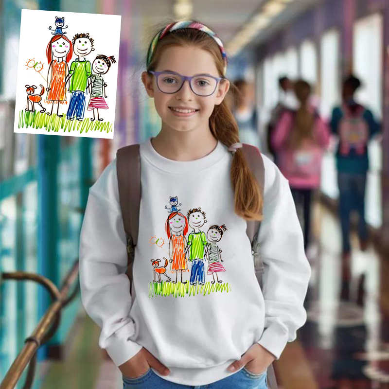 Personalized Children Sweatshirt Customized Children's Drawing Cute Gifts For Kids