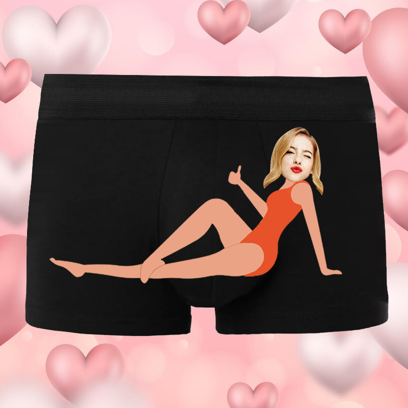 Personalisierte Bild Herrenunterwäsche Boxershorts mit schönen Mädchen Muster Kreatives Geschenk für Ehemann