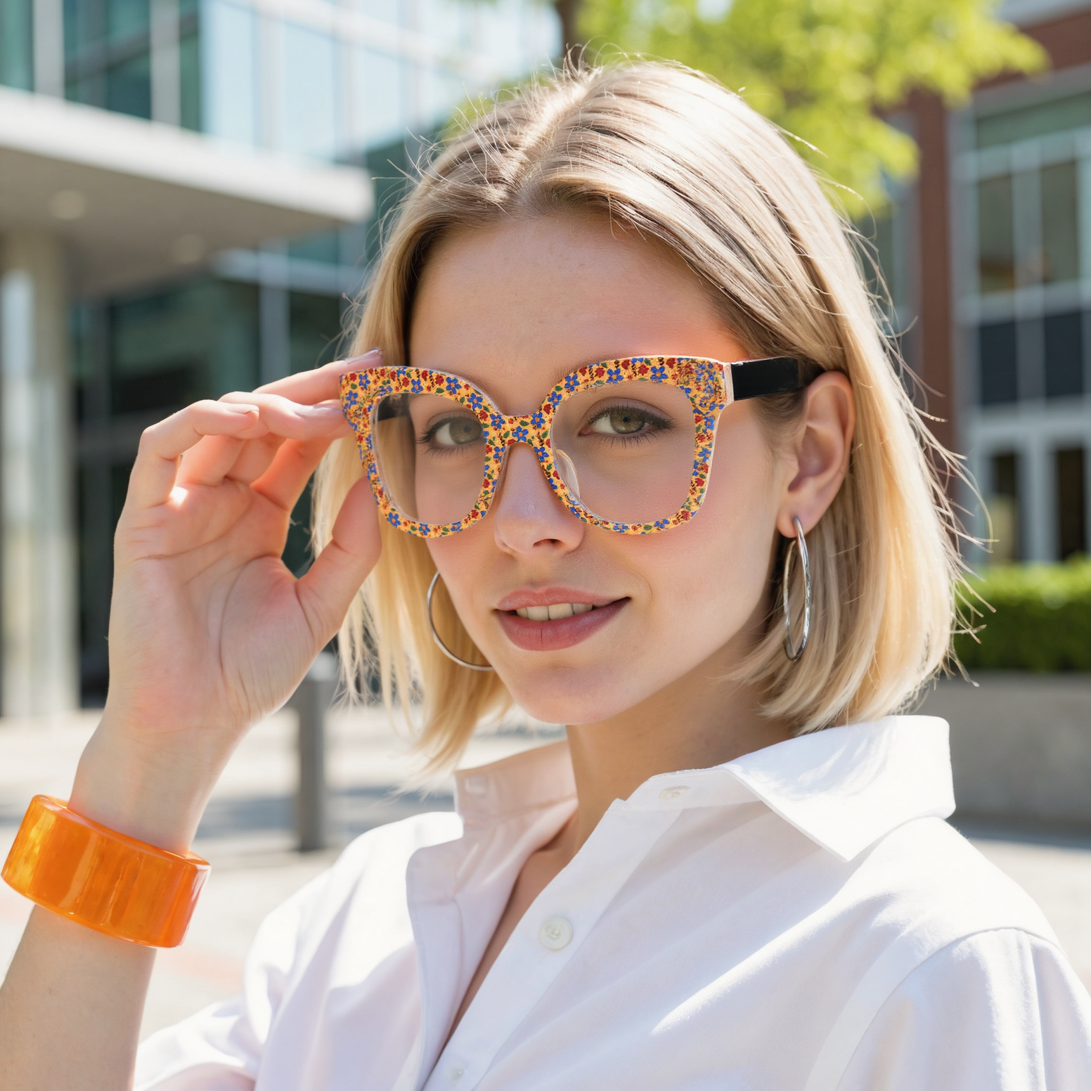 Cynthia Quadratische Gelbe Brille