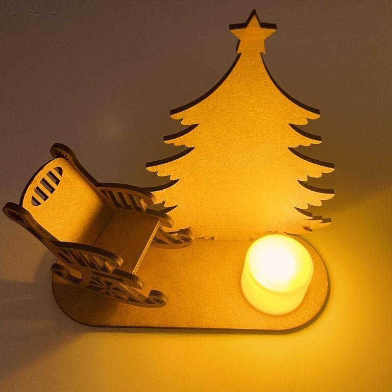 Custom Candle Holder Christmas Tree Chair Set Memorial Desktop Deco for Christmas