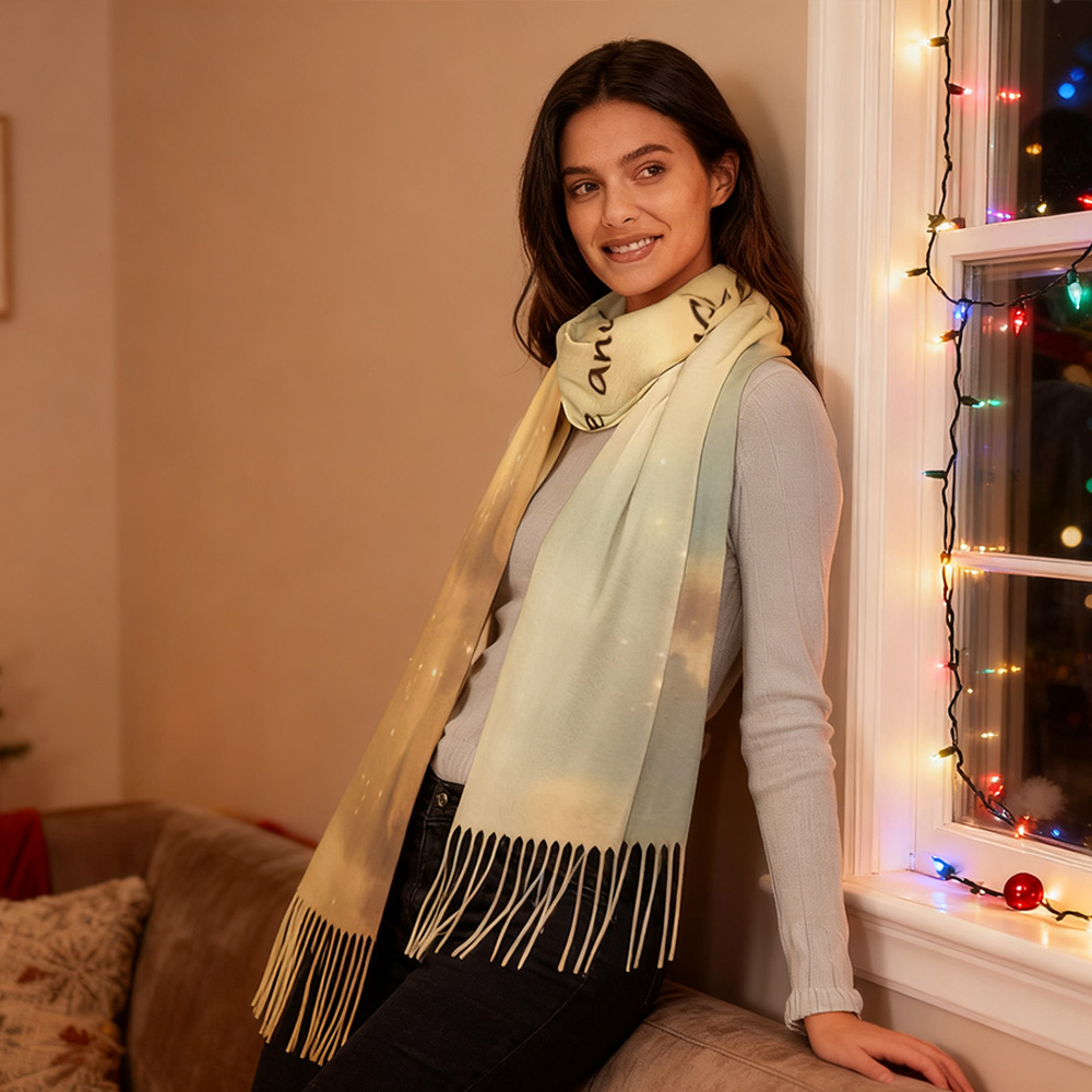 Individuell gestaltete Schals mit Namen Familienerinnerungen Gedenkgeschenke für Familienmitglieder