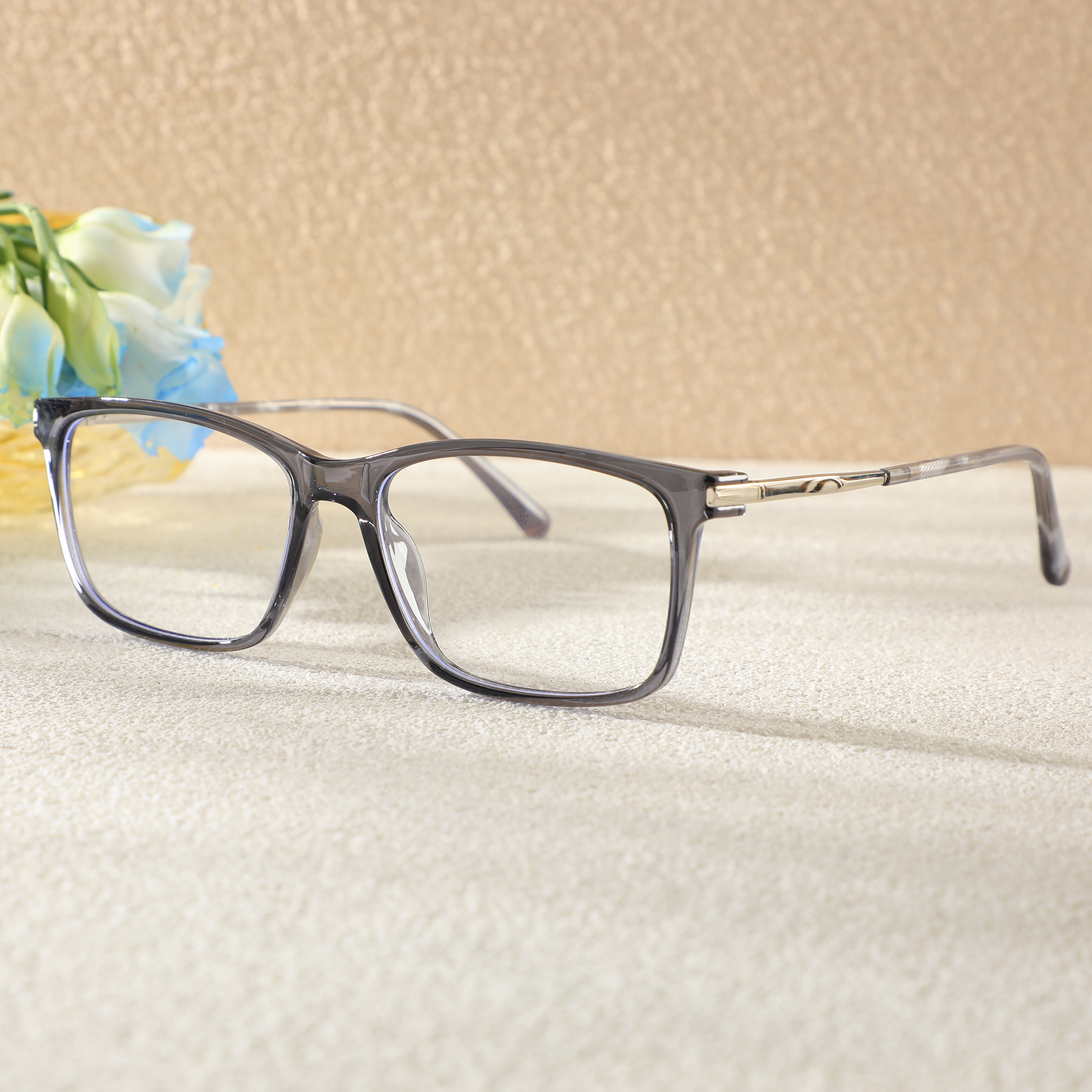 Sapir Rechteckige Graue Brille