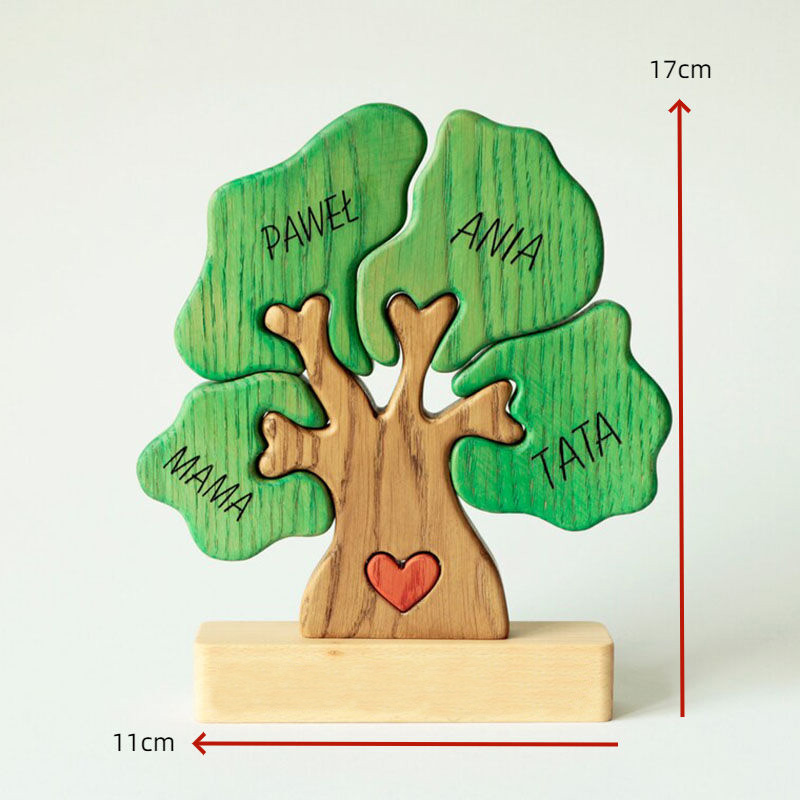 Spersonalizowane duże drzewo Puzzle Niestandardowe nazwy Prezent świąteczny dla rodziny