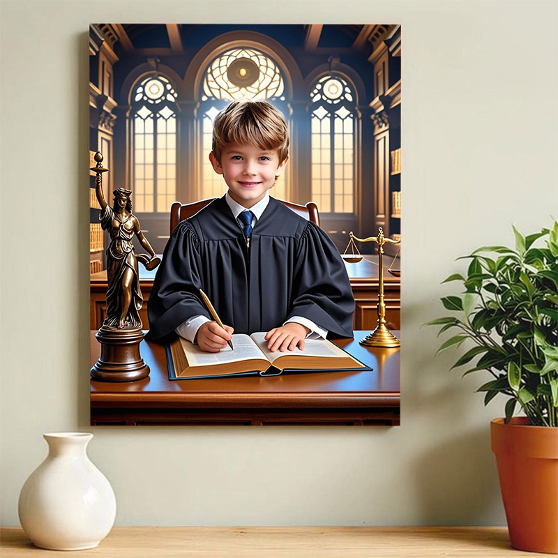 Personalized Judge Portraits with Custom Face Swap Best Gift for Child