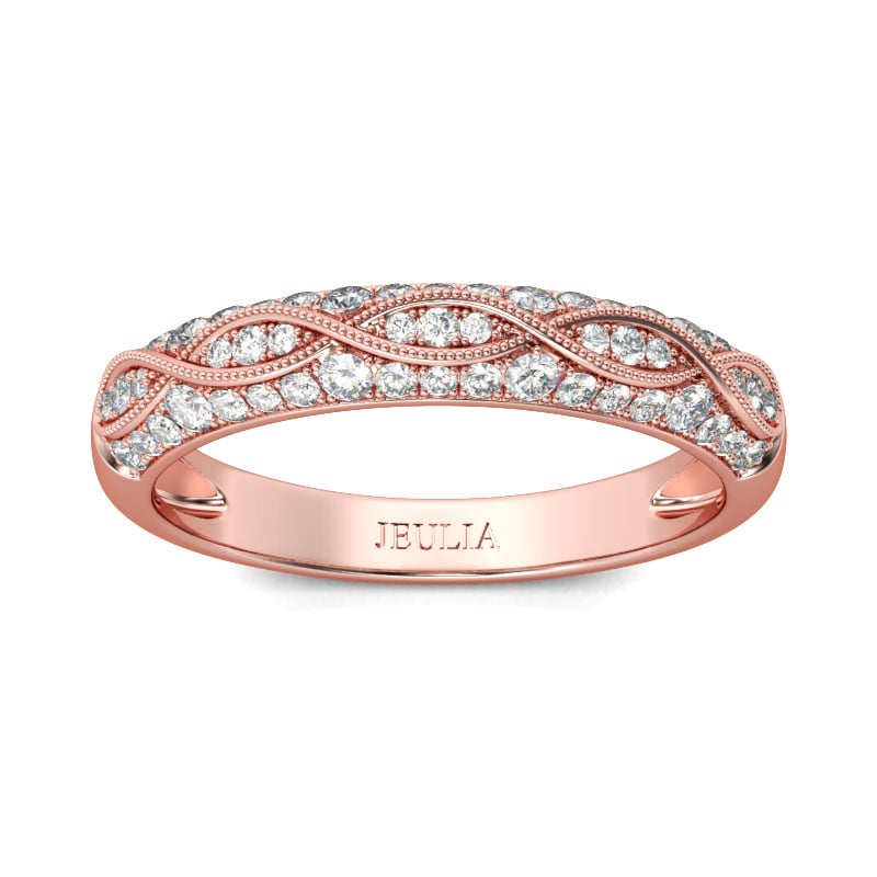 Twist Rose Gold Tone Women's Bands in Sterling Silver