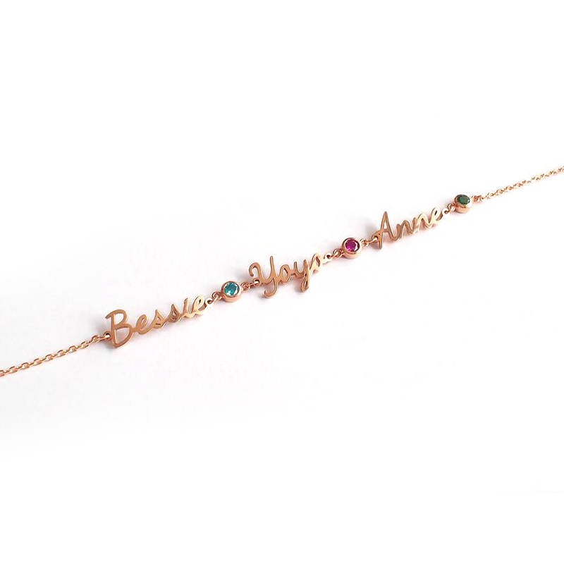 誕生石 ネーム カスタマイズ ブレスレット